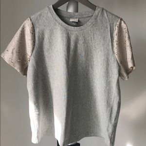 NWOT-sweatshirt with sequined sleeves—M